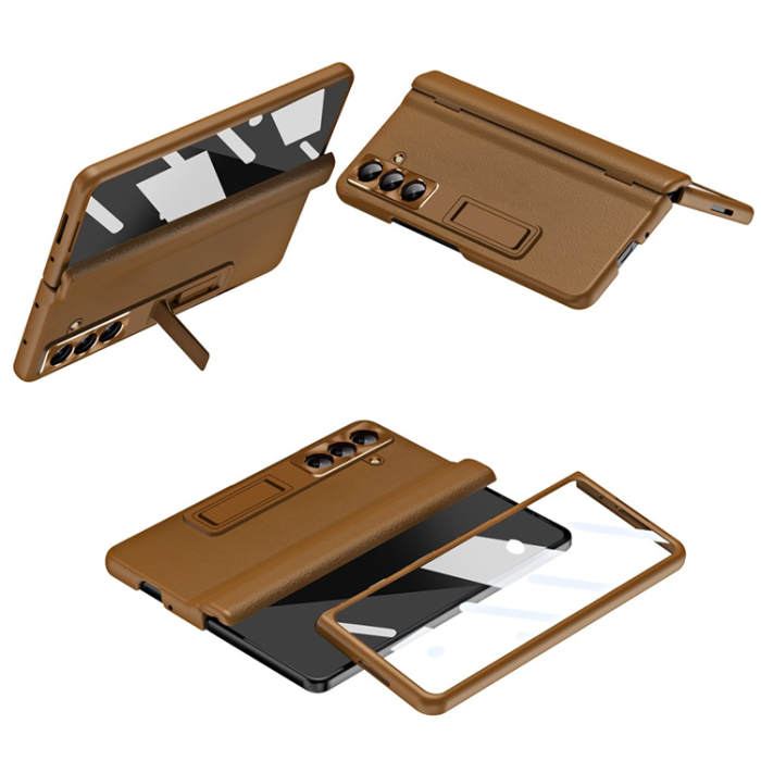A-One Brand - Galaxy Z Fold 7 Mobilskal Kickstand - Brun
