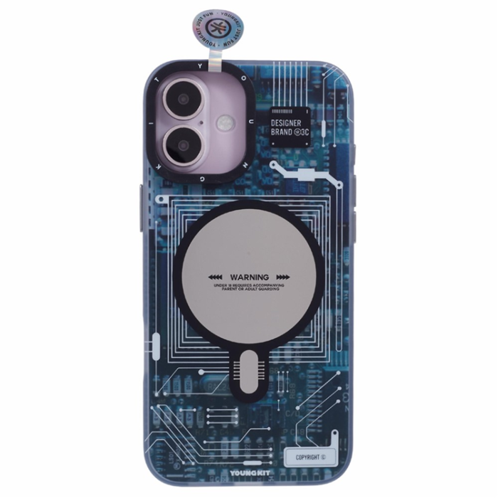 A-One Brand - Youngkit iPhone 16 Mobilskal Magafe IMD Pattern - Grå