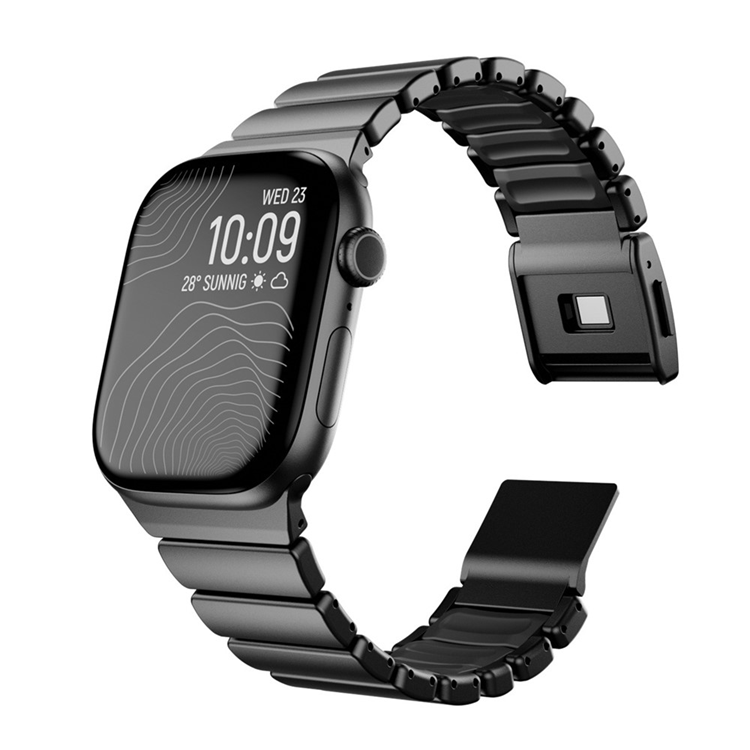 Apple Watch (42/44/45/46/49mm) Armband Stainless Steel (Svart) | 5122 | AlltMobil