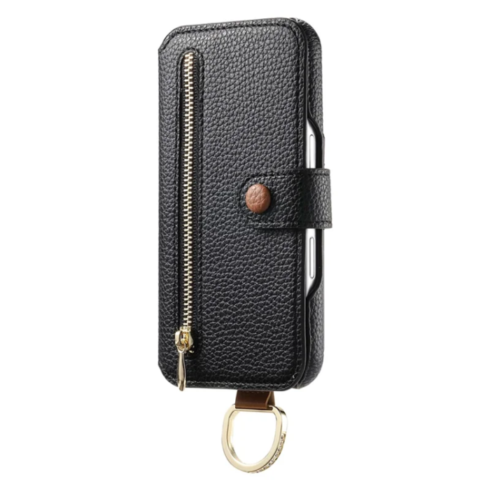 A-One Brand - iPhone 17 Pro Plånboksfodral RFID Blocking Zipper - Svart