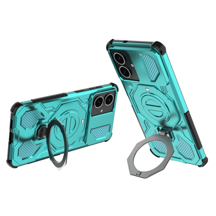A-One Brand - Galaxy S26 Edge Mobilskal Rotating Metal Kickstand - Babyblå