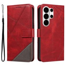 OEM - Samsung Galaxy S26 Ultra Fodral &Auml;kta L&auml;der Geometrisk Design - R&ouml;d