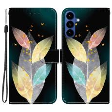 OEM - Samsung Galaxy S26 / S26 Pro Pl&aring;nboksfodral M&ouml;nstertryckt Konstl&auml;der F&auml;rgade L&ouml;v