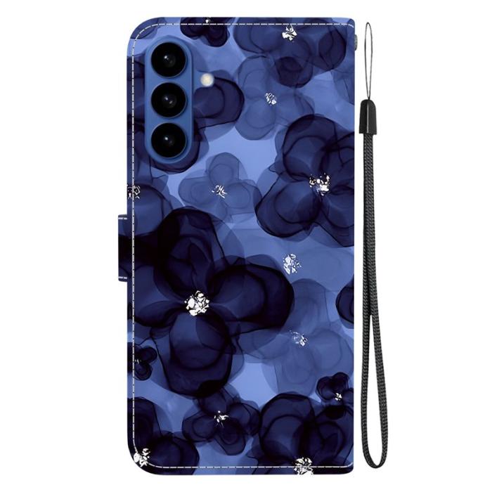 OEM - Samsung Galaxy S26 / S26 Pro Plånboksfodral Mönstertryckt Konstläder Blå Blomma