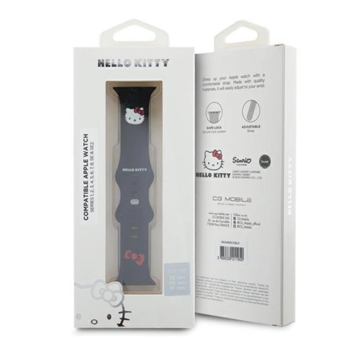 Hello Kitty - Hello Kitty Apple Watch (38/40/41mm) Armband Kitty Head - Svart