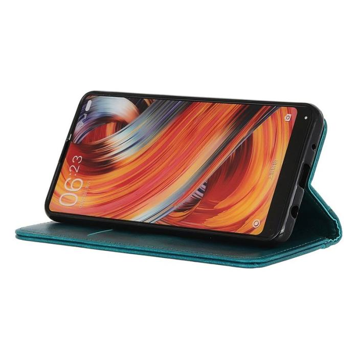 OEM - Samsung Galaxy S26 Ultra Plånboksfodral Äkta Läder Litchi Textur - Grön