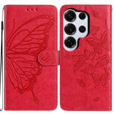 OEM - Samsung Galaxy S26 Ultra Pl&aring;nboksfodral Flip Konstl&auml;der - R&ouml;d