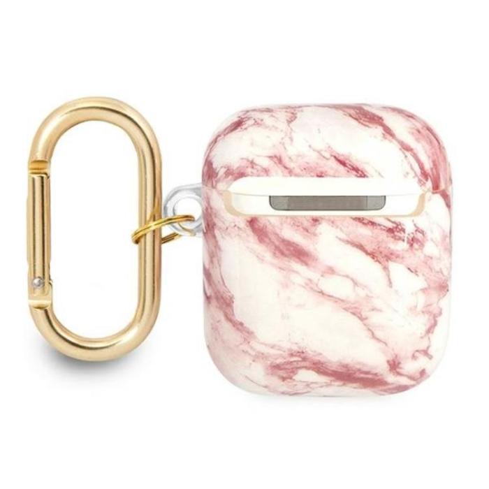 Guess - Guess AirPods Skal Marble Strap Collection - Rosa