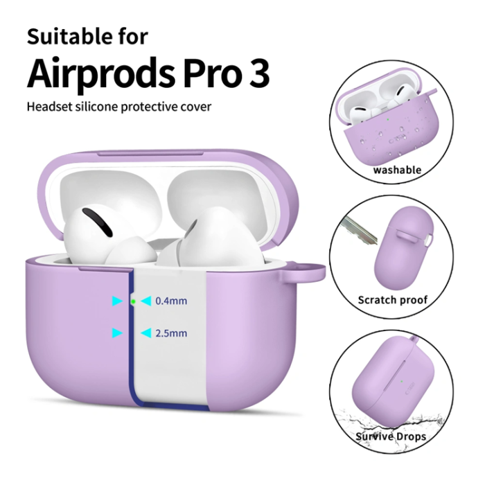 Tech-Protect - Tech-Protect Apple Airpods Pro 3 Skal Silikon Hook - Lavender