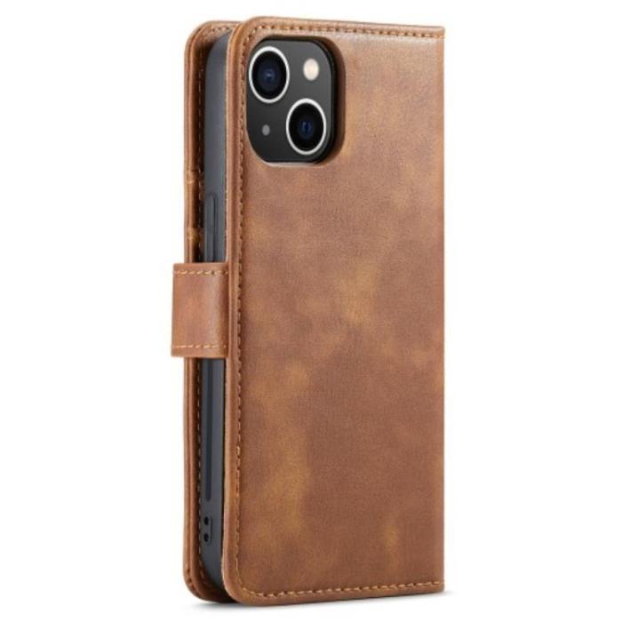 DG.MING - DG.MING iPhone 14 Plus Plånboksfodral Split Detachable Flip - Brun