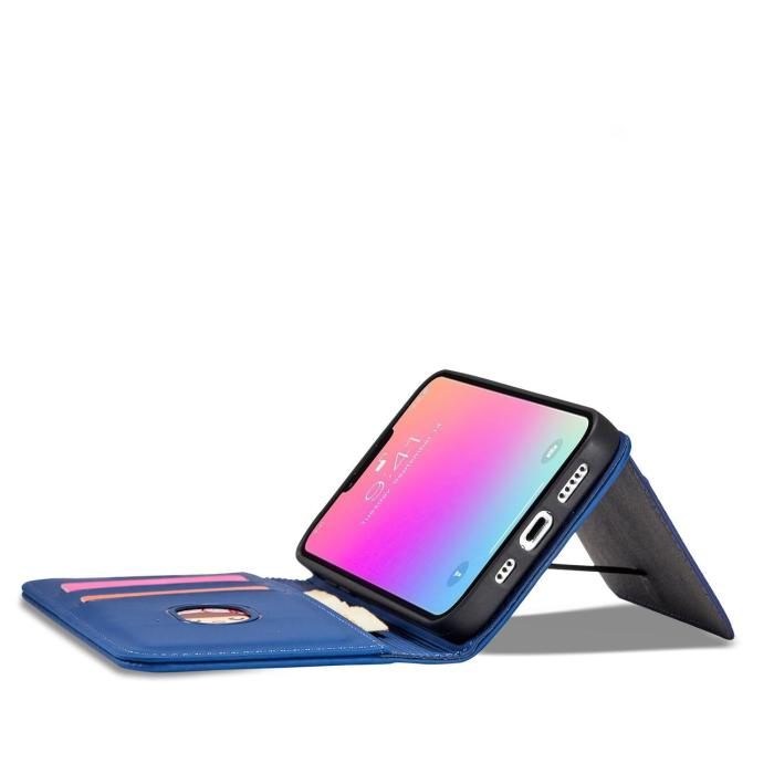OEM - iPhone 13 Plånboksfodral Magnet Stand - Blå