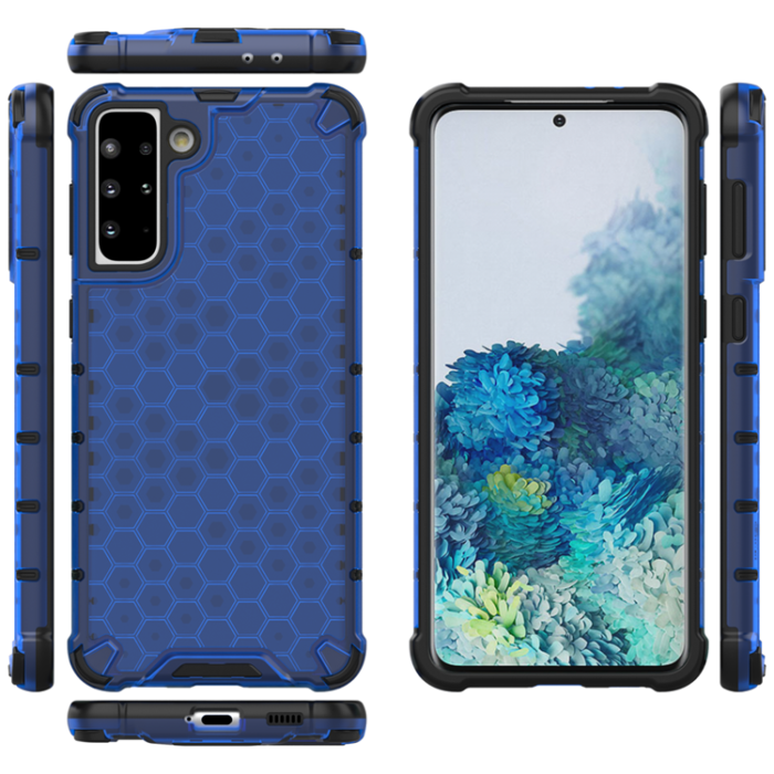OEM - Galaxy S22 Skal Honeycomb Armored - Blå