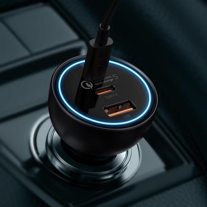 BASEUS - Baseus PD Billaddare 160W USB Till 2x Tpy-C - Grå