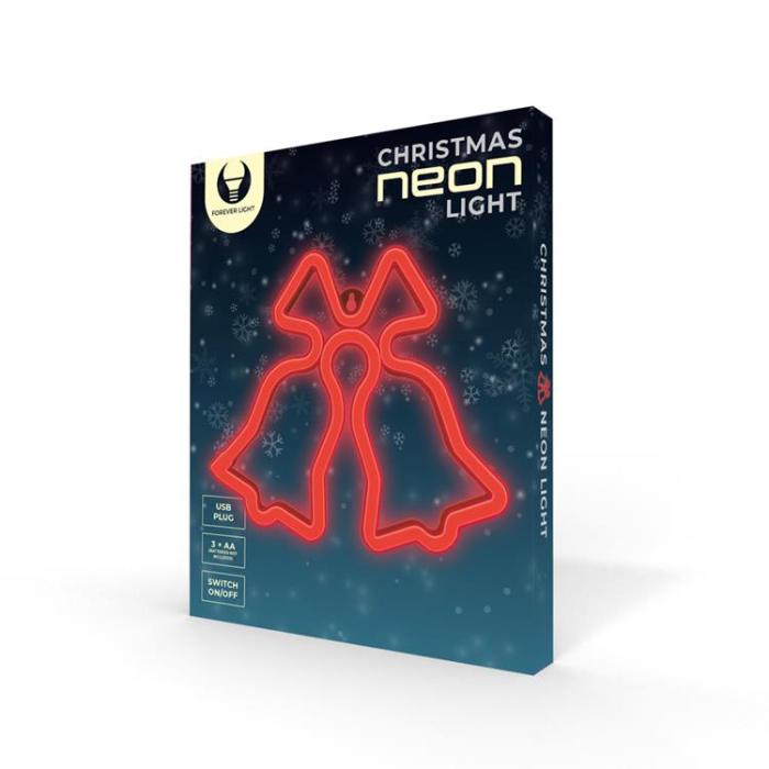 Forever Light - Forever Light LED Neon CHRISTMAS BELLS FLNE17 - Röd