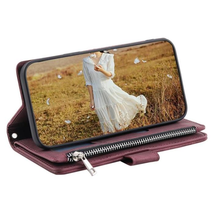 A-One Brand - Galaxy A33 5G Plånboksfodral Rhombus Grid - Vinröd