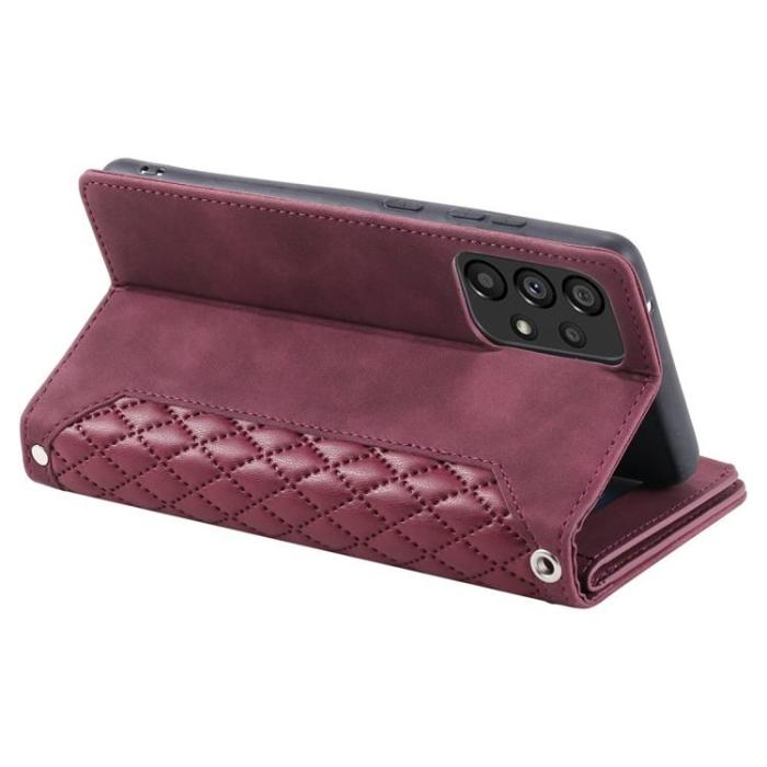 A-One Brand - Galaxy A33 5G Plånboksfodral Rhombus Grid - Vinröd