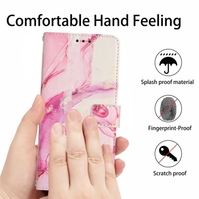 A-One Brand - Sony Xperia 10 VII Plånboksfodral Marble Pattern - Roséguld