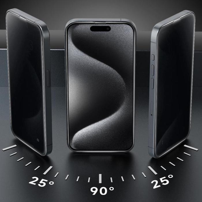 Boom of Sweden - LIVSTIDSGARANTI - BOOM iPhone 15 Pro Privacy Härdat Glas Skärmskydd 2st