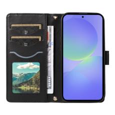 OEM - Rhombus Samsung Galaxy A37 Pl&aring;nboksfodral Konstl&auml;der - Svart