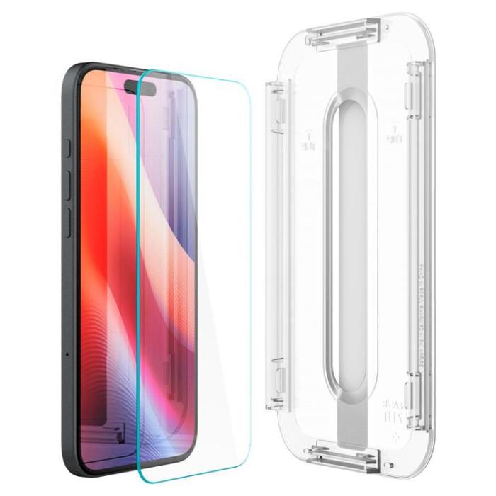 Spigen - Spigen iPhone 15/16 Härdat Glas Skärmskydd 'EZ' Fit - Clear
