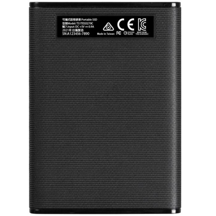 Transcend - Transcend Portabel SSD ESD270C USB-C 1TB (R520/W460) - Svart