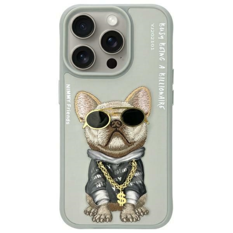 Nimmy iPhone 15 Pro Mobilskal Glasses Cool Dog - Grå | 2353 | AlltMobil