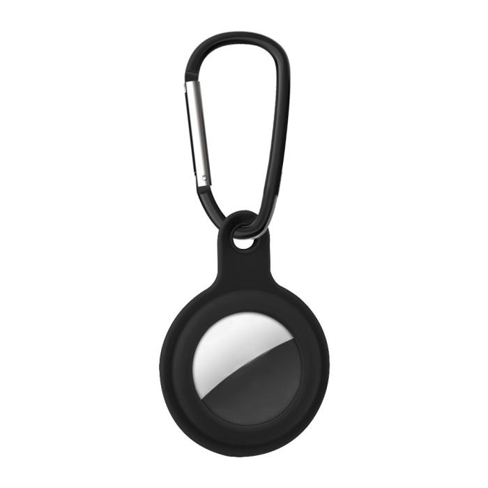A-One Brand - Liquid Silicone Skal med karbinhake till Apple Airtag - Svart