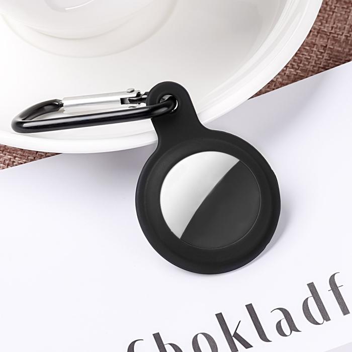 A-One Brand - Liquid Silicone Skal med karbinhake till Apple Airtag - Svart