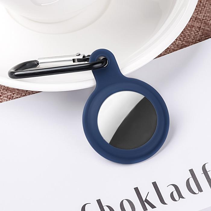 A-One Brand - Liquid Silicone Skal med karbinhake till Apple Airtag - Blå
