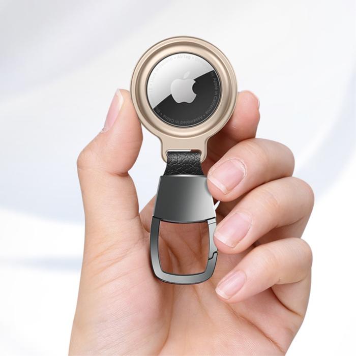 A-One Brand - Magnetic Aluminum Alloy Keyring till Apple Airtag - Gold