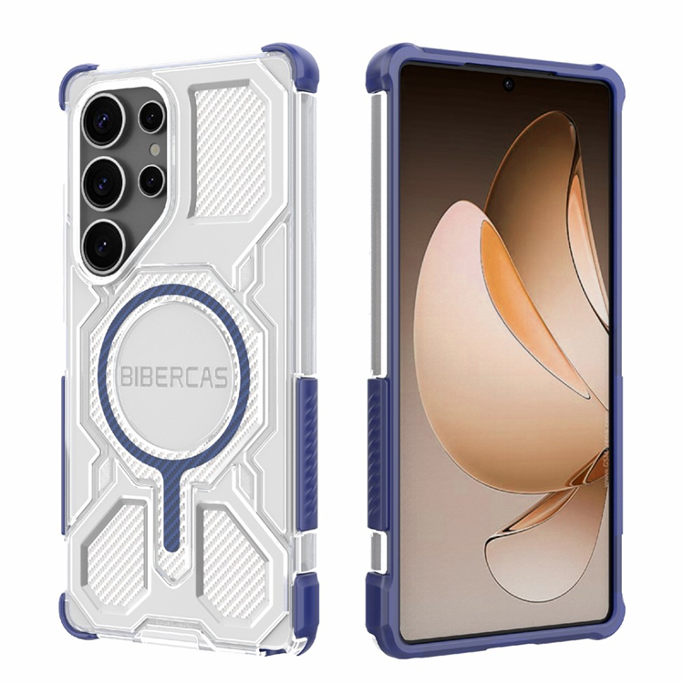 BIBERCAS Galaxy S25 Ultra Mobilskal MagSafe J-16 Transparent - Blå | 2353 | AlltMobil