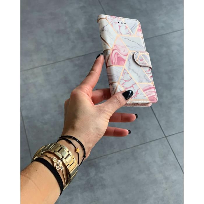 UTGATT5 - Tech-Protect Marble Plånboksfodral iPhone 13 Pro - Rosa