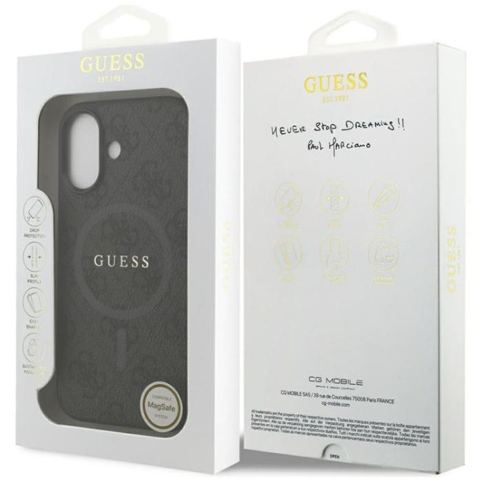 Guess - Guess iPhone 17 Mobilskal MagSafe 4G Ring Classic Logo - Svart