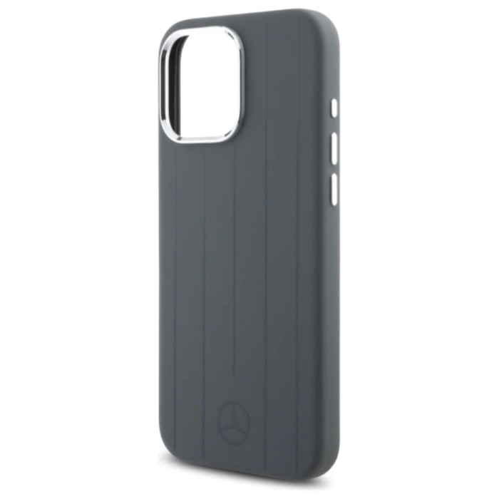 Mercedes - Mercedes iPhone 16 Pro Max Mobilskal MagSafe Silikon Vertical Stripes - Grå