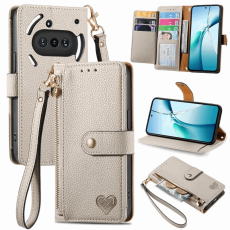 A-One Brand - Nothing Phone (3a) Plånboksfodral RFID Zipper med Rem - Grå