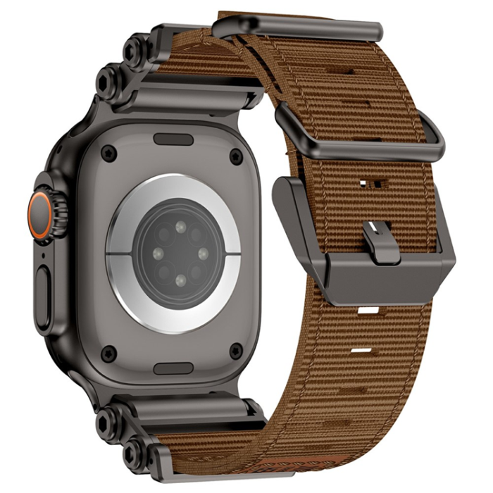 A-One Brand - Apple Watch 42/44/45/46/49mm Armband Nylon - Brun