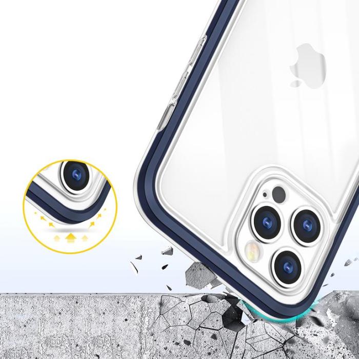 OEM - iPhone 12 Pro Max Skal Clear 3in1 - Blå