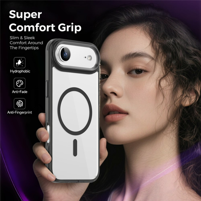 A-One Brand - iPhone Air Mobilskal MagSafe TPU+PC - Transparent Svart
