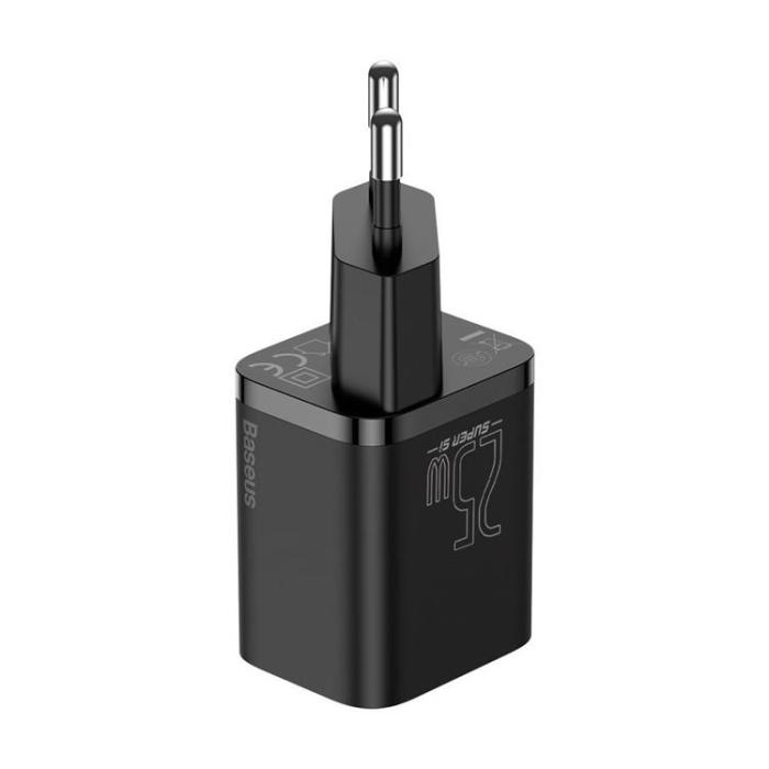 BASEUS - Baseus EU Super Väggladdare USB-C Kabel 1m 25W - Svart