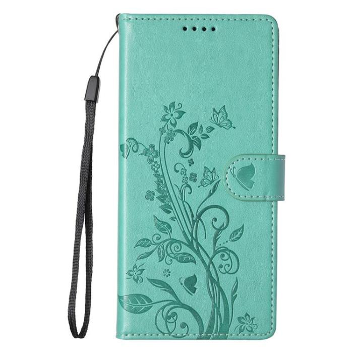 A-One Brand - Xiaomi 17 Pro Max Plånboksfodral Floral Imprint Med Handledsrem - Grön