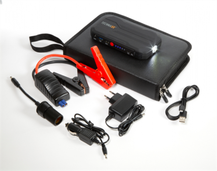 UTGATT1 - Technaxx Starthjälpsbatteri, Powerbank, 12000 mAh Varningslampa - Svart