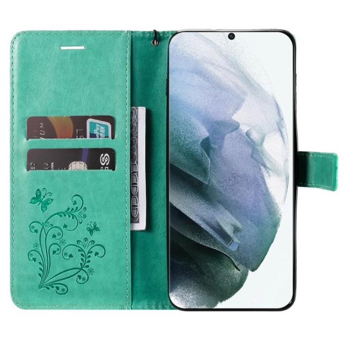 OEM - Butterfly Imprinted Fodral Galaxy S22 Plus - Grön