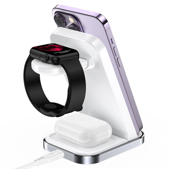 Acefast - Acefast 3-in-1 Trådlös Laddare iPhone, Apple Watch, AirPods - Vit