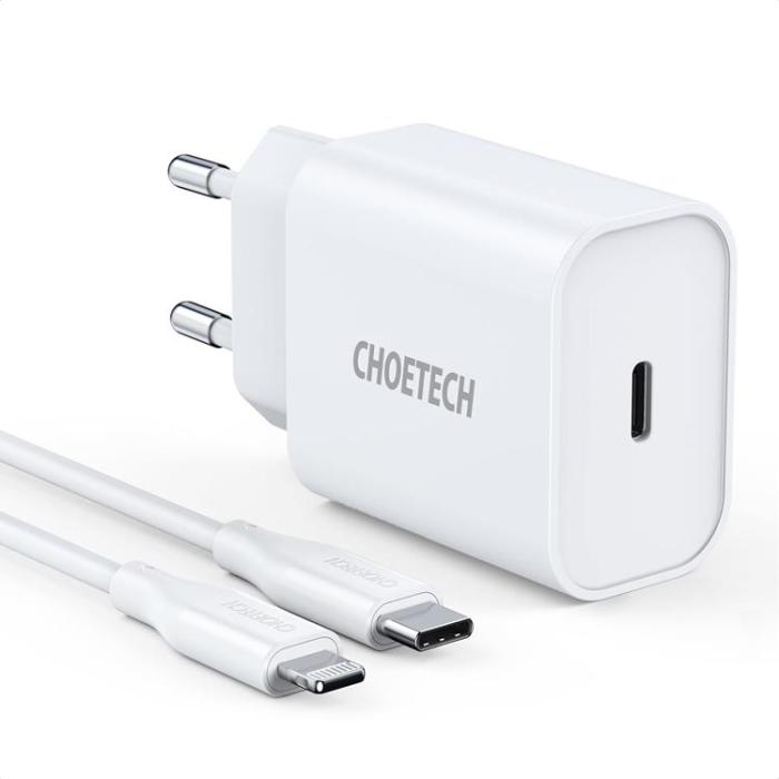 UTGATT1 - Choetech Väggladdare Typ-C 20W Lightning Kabel 1.2m - Vit