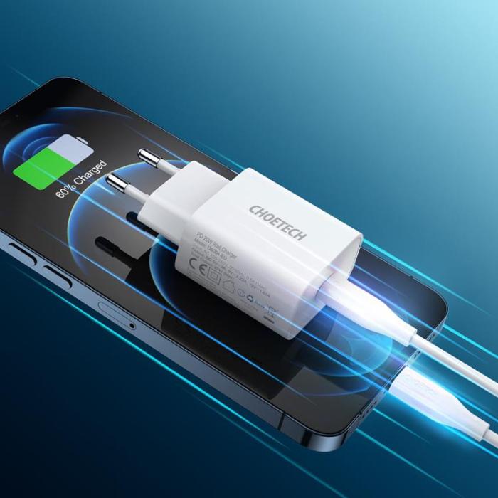 UTGATT1 - Choetech Väggladdare Typ-C 20W Lightning Kabel 1.2m - Vit
