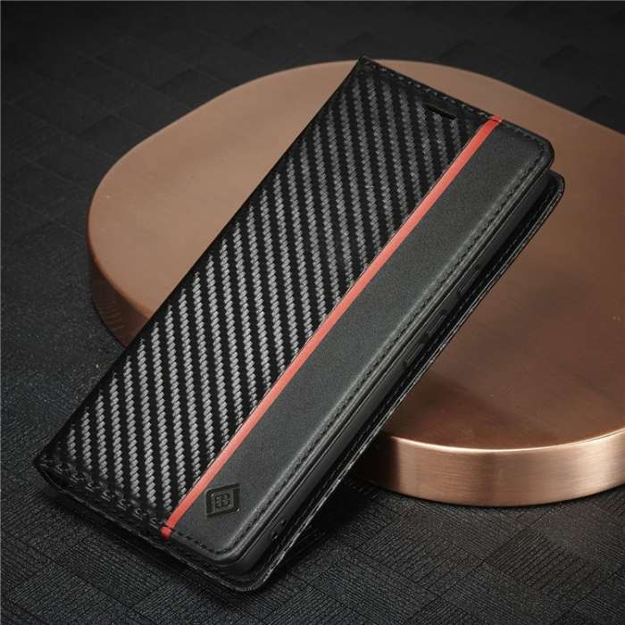 LC.imeeke - LC.IMEEKE Google Pixel 7A Plånboksfodral Carbon Fiber - Svart