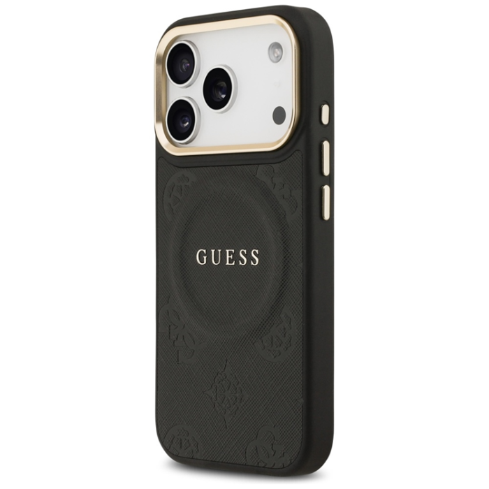 Guess - Guess iPhone 17 Pro Mobilskal Magsafe Peony Hot Stamp - Svart