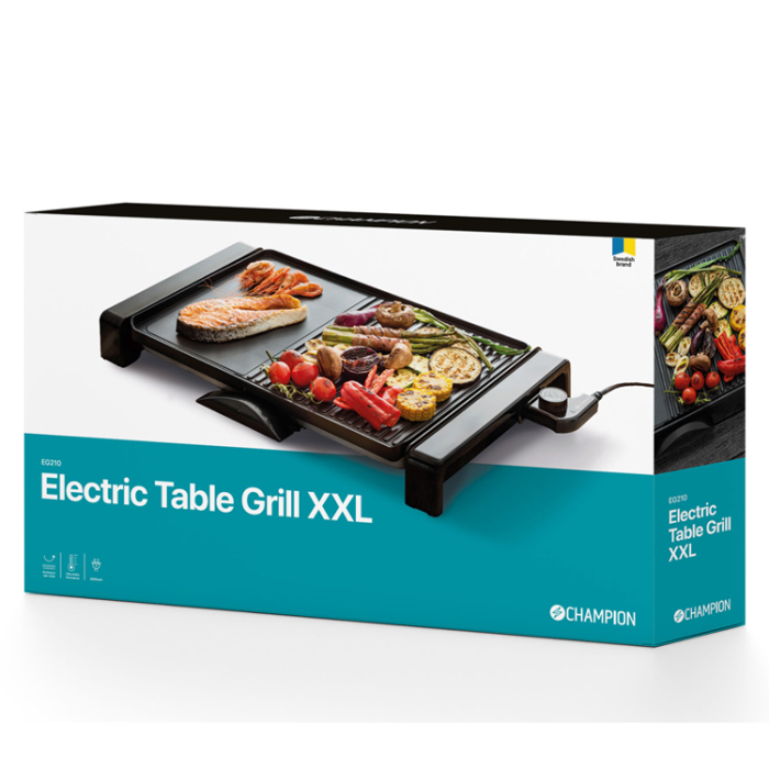 Champion - Champion Elektrisk Bordsgrill XXL 47x32cm 2000W EG210 - Svart