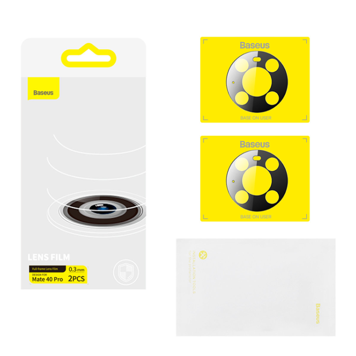 BASEUS - Baseus Huawei Mate 40 Pro Kameralinsskydd Härdat Glas Rengörings kit