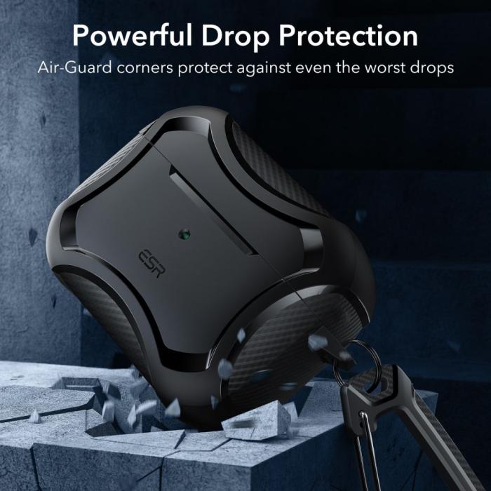 ESR - ESR Magsafe Airpods Pro 1/2 Skal Cyber Armor - Svart